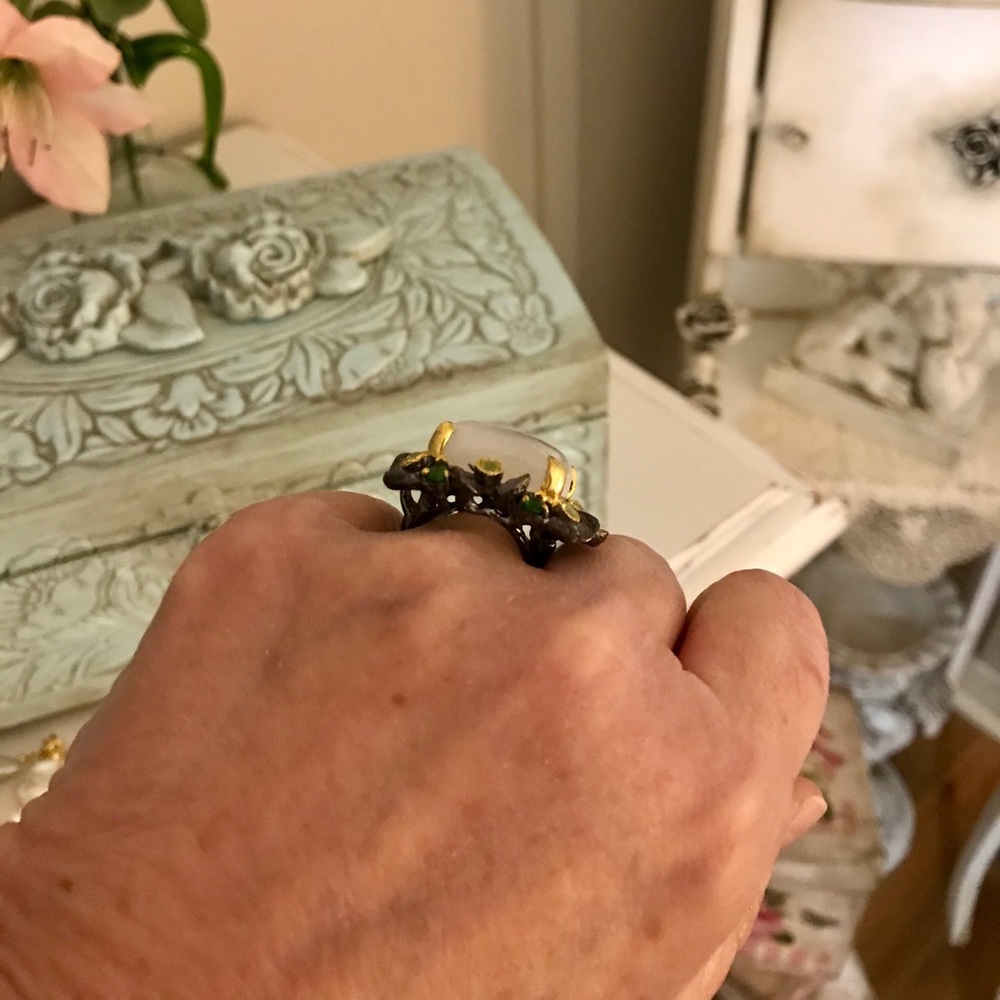 Natural moonstone statement ring - Picture 5 of 8